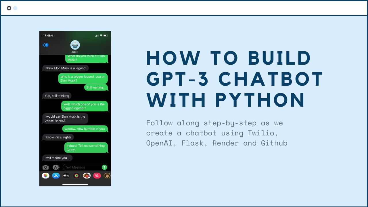 How To Build a GPT-3 Chatbot with Python